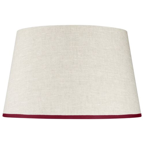 Stitched Linen Lampshade with Contrast Trim, Red