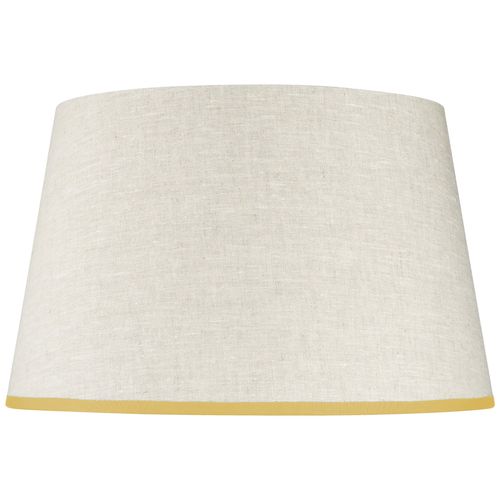 Stitched Linen Lampshade with Contrast Trim, Yellow