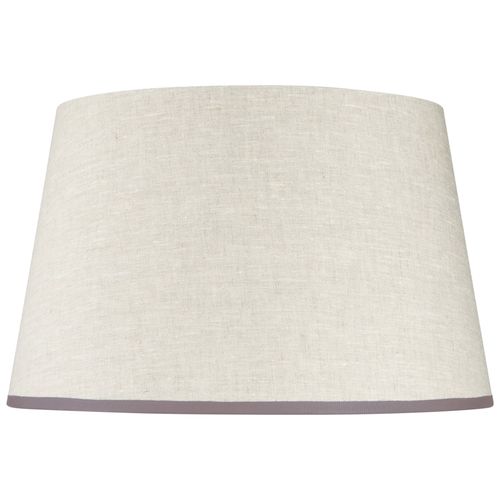 Stitched Linen Lampshade with Contrast Trim, Grey