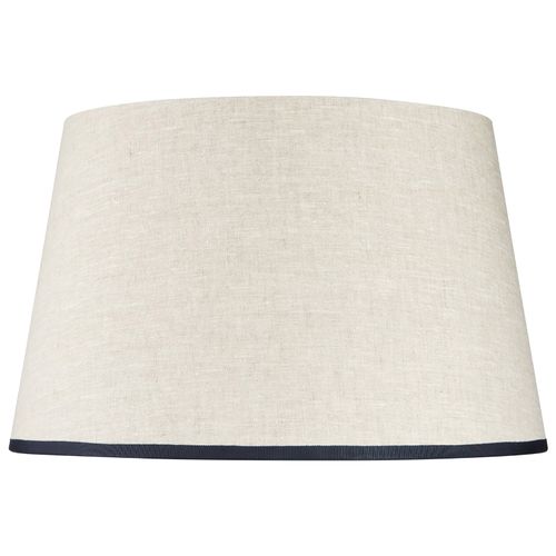 Stitched Linen Lampshade with Contrast Trim, Blue