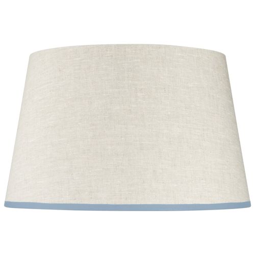 Stitched Linen Lampshade with Contrast Trim, Sky Blue