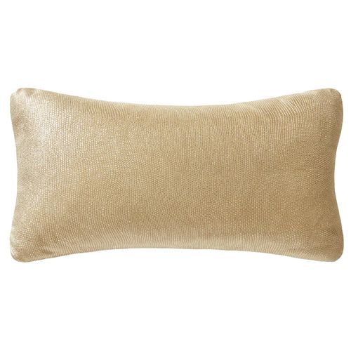 Lizard Embossed Leather Cushion, Gold