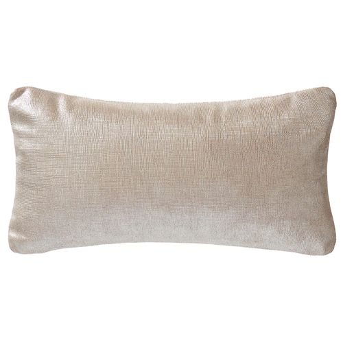 Luna Embossed Leather Cushion, Silver