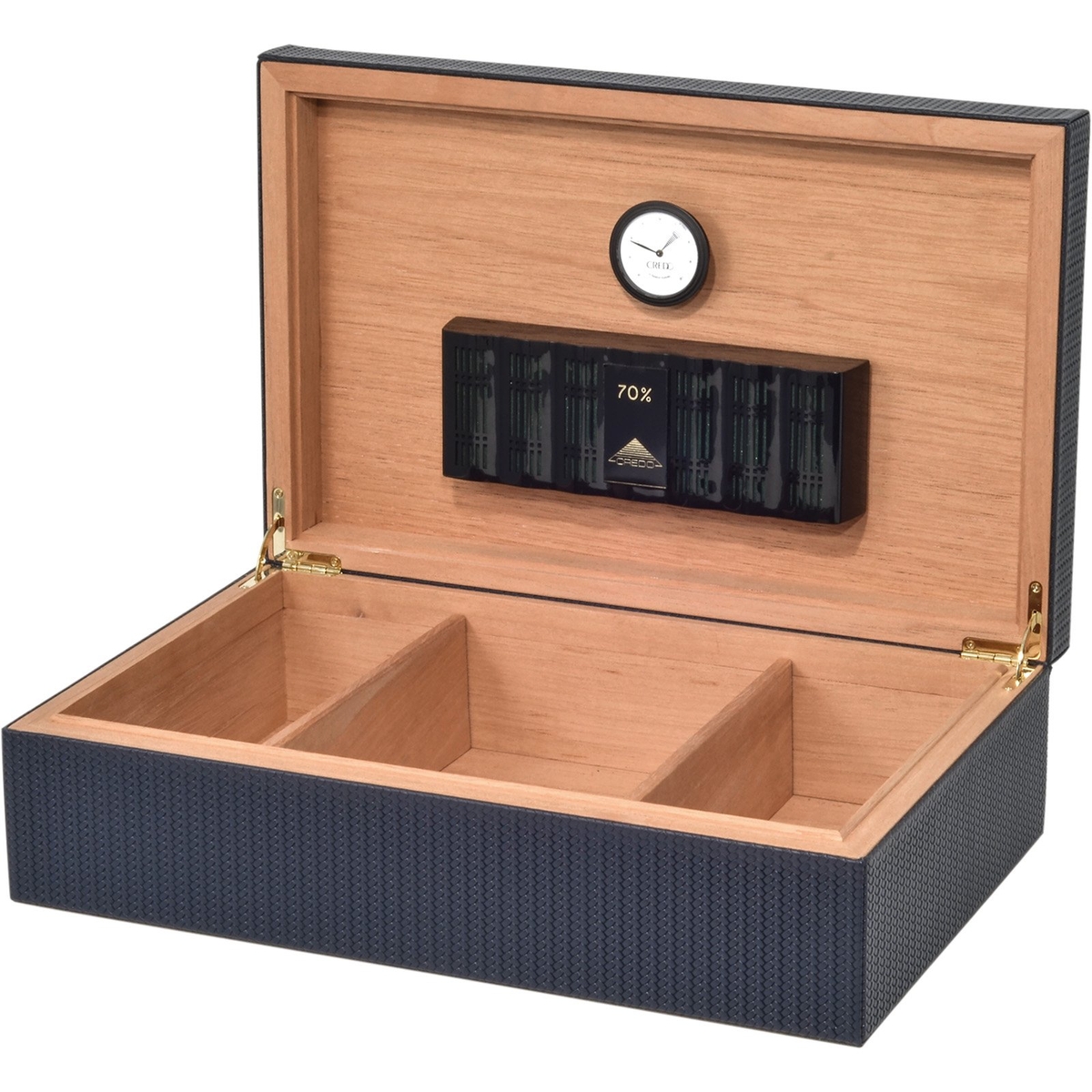 Leather Humidor, Navy Blue
