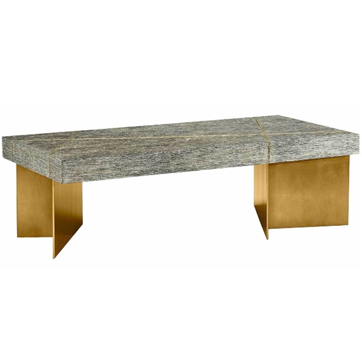 Geometric Rectangular Gilded Coffee Table