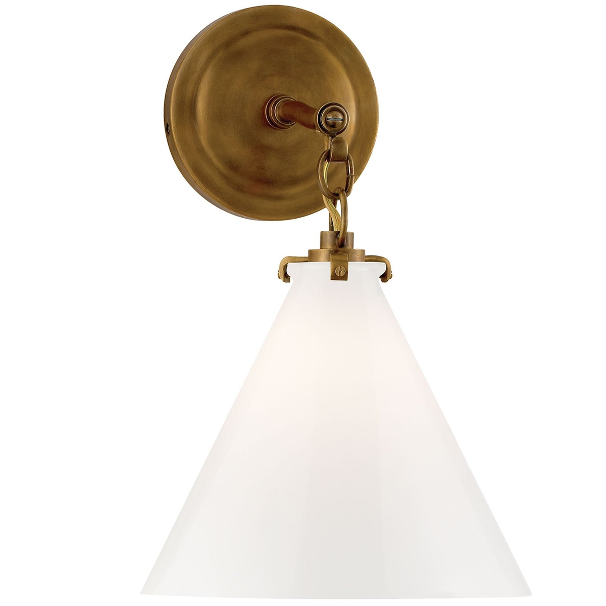 Katie Small Conical Sconce, Antique Brass