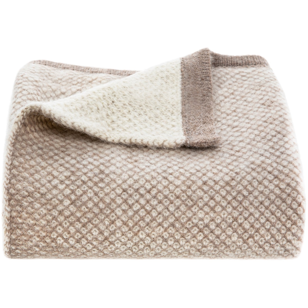 Qori Reversible Knitted Throw, Taupe