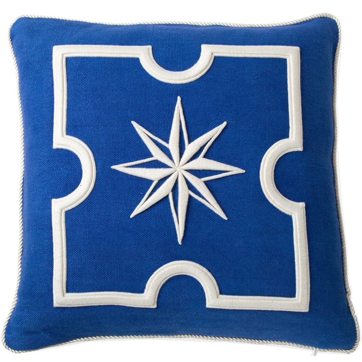 Maxime Star Cushion, Blue and White