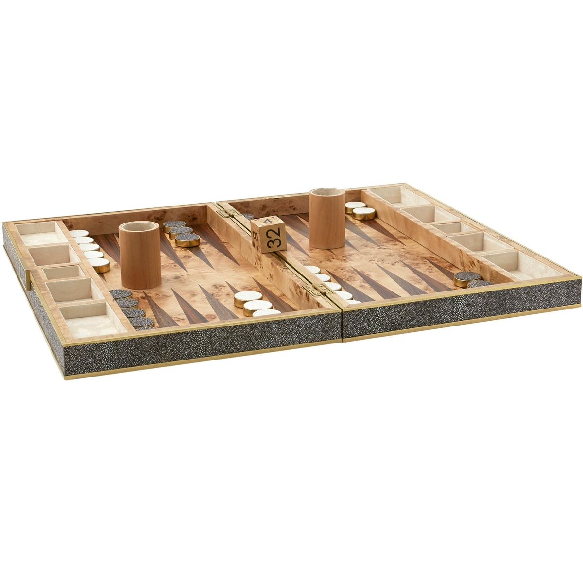 Chocolate Shagreen Backgammon Set