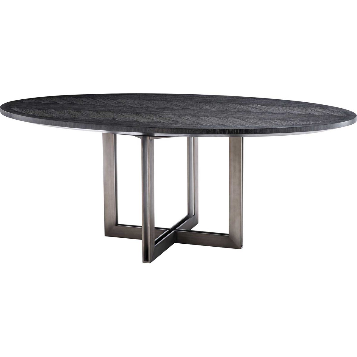 Melchior Oval Dining Table, Charcoal Oak