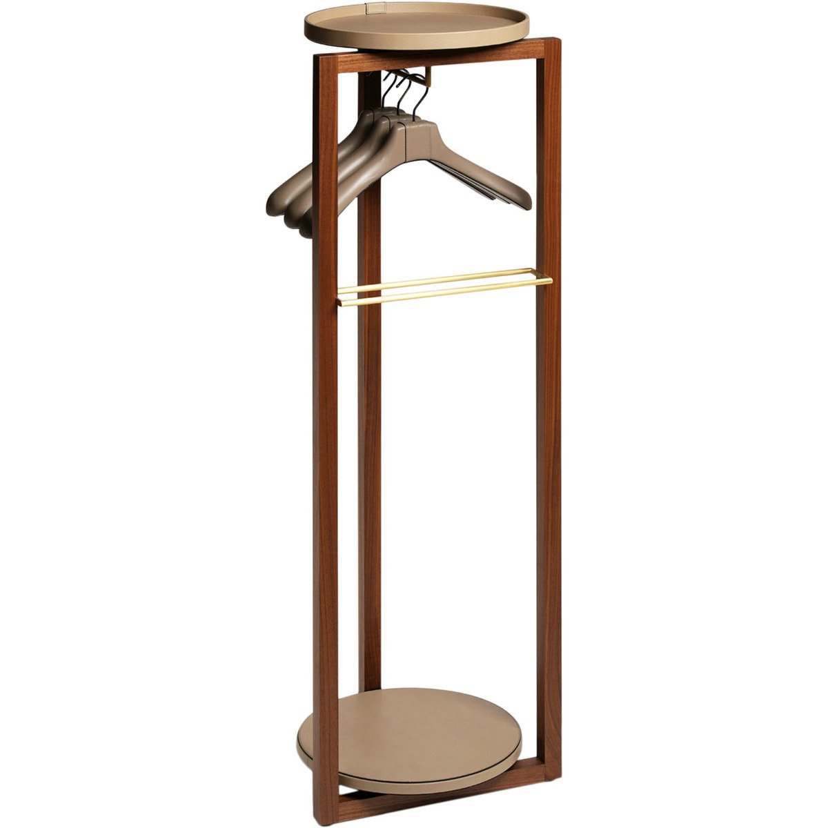 Leather & Walnut Valet Stand