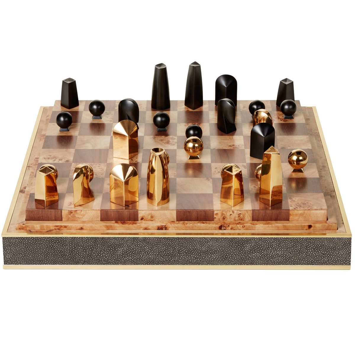 Chocolate Shagreen Chess Set