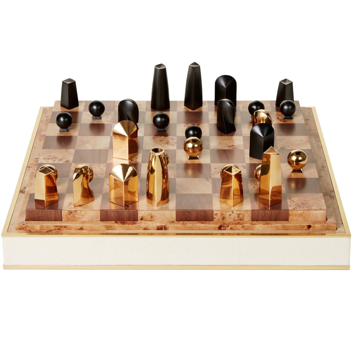 Cream Shagreen Chess Set