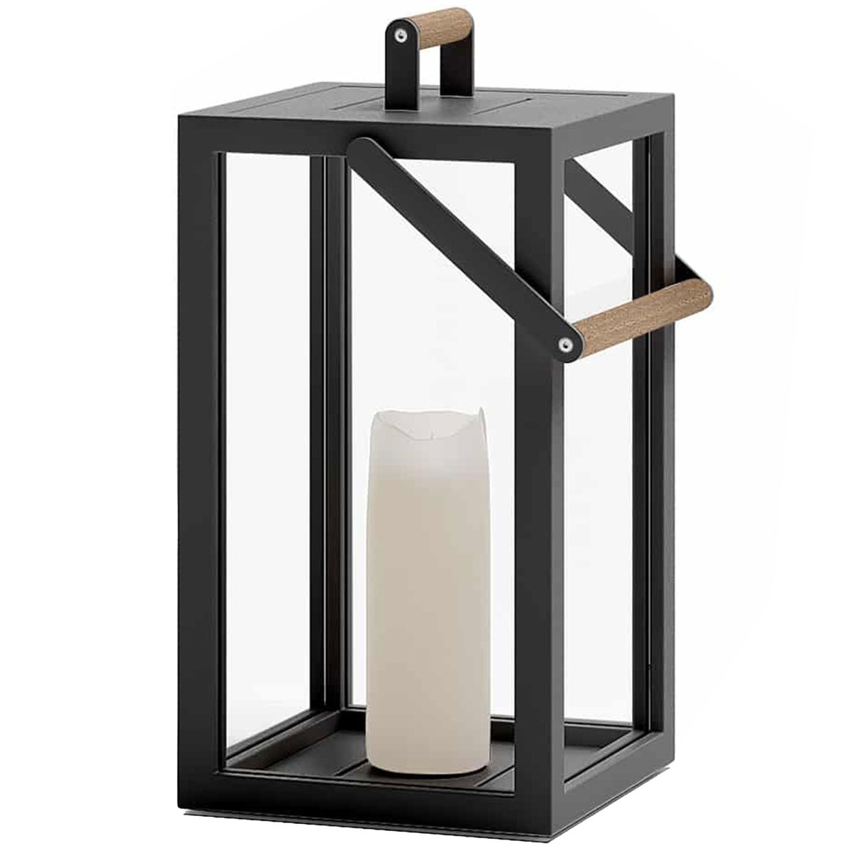 Alba Aluminium & Glass Lantern, Black